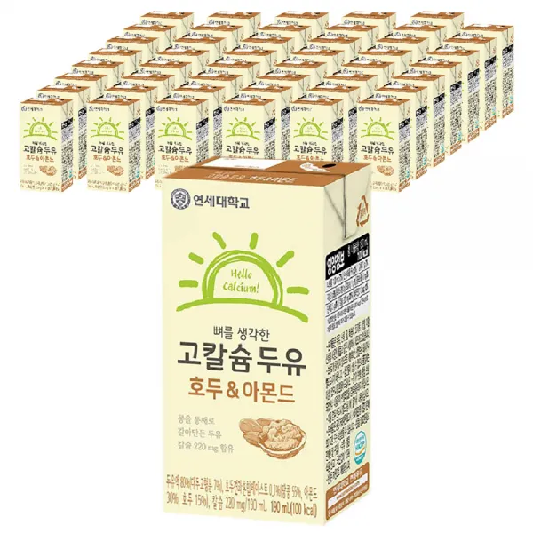 연세두유 뼈를생각한 고칼슘두유 호두&아몬드 190ml 48개