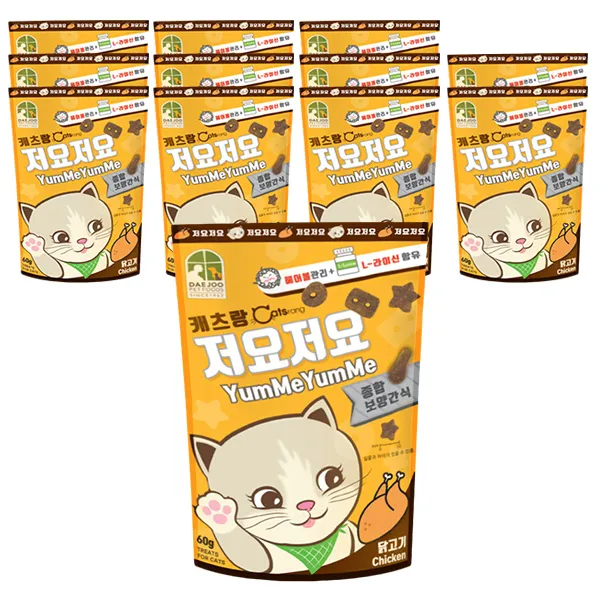 캐츠랑저요저요 고양이 보양간식 60g 닭고기 12개