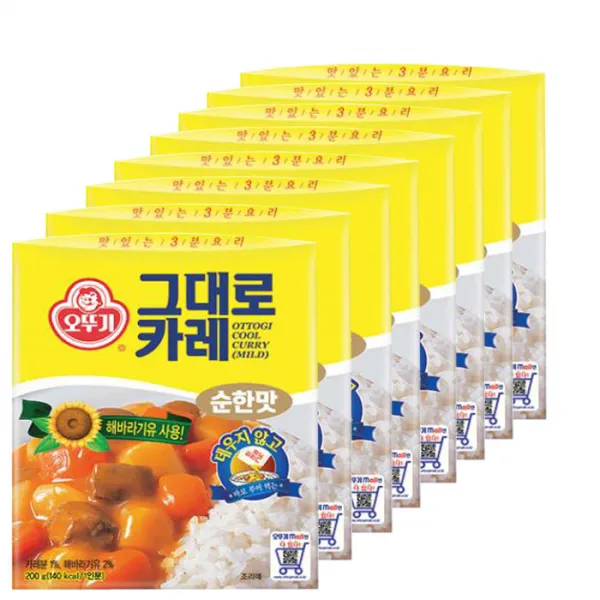 오뚜기 그대로카레 순한맛, 200g, 8개입