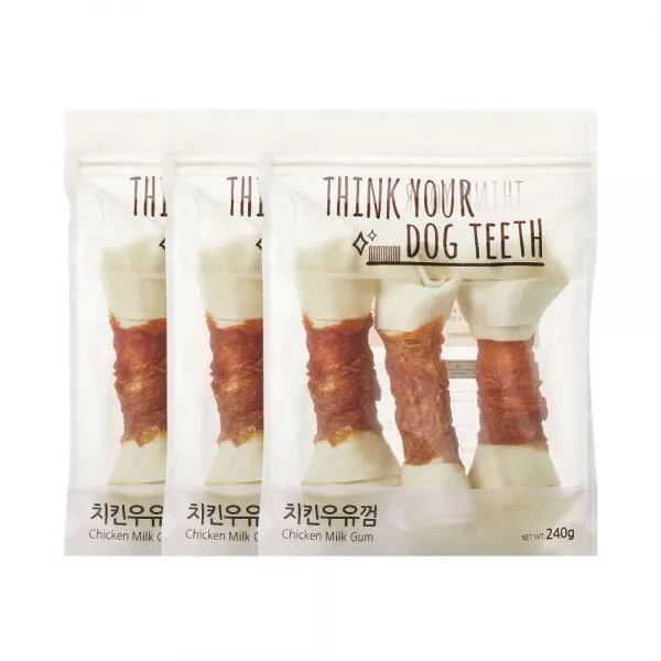띵크유어도그티 치킨우유껌 대형 240g 치킨 3개입