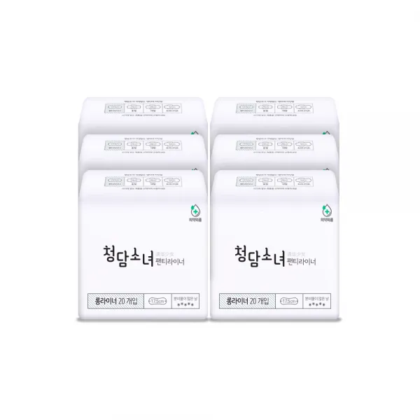 청담소녀 롱 팬티라이너 20개입 6팩