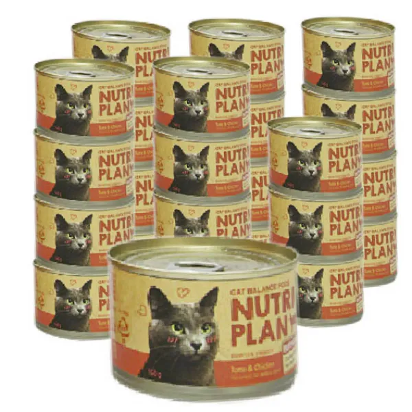 뉴트리플랜 고양이 간식 Tuna & Chicken, 흰살참치 + 닭가슴살 혼합맛, 24개입