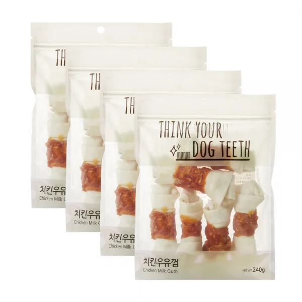 Think Your Dog Teeth 딩고 우유껌 중, 치킨, 4개