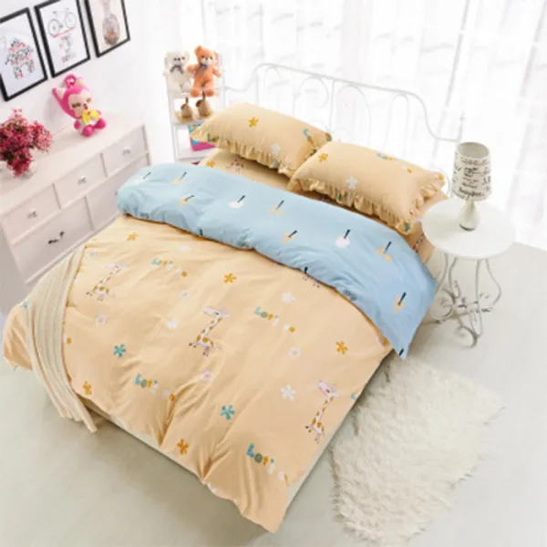 Jb 동물그림 이불커버 기린노랑