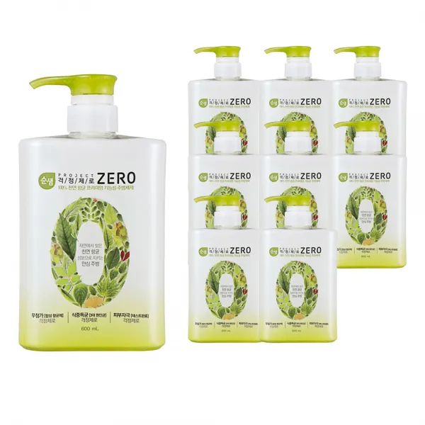 순샘 걱정제로 주방세제 본품, 600ml, 9개입