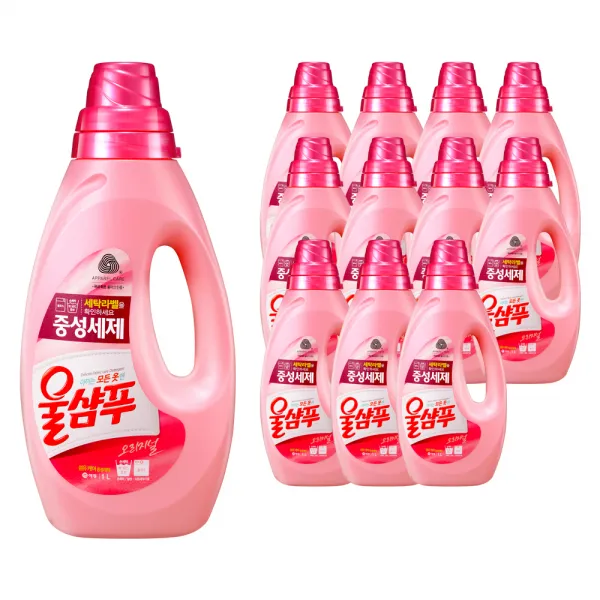 울샴푸 오리지널 중성세제 본품, 1L, 12개입