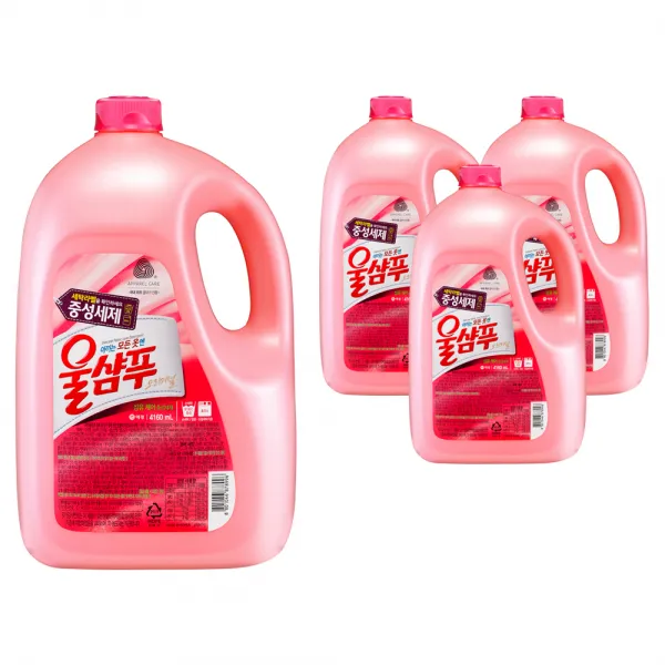 울샴푸 오리지널 중성세제 본품, 4160ml, 4개입