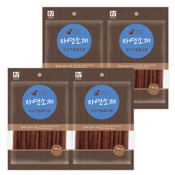 굿데이 자연소재 강아지간식, 소고기육포스틱 맛, 4개입