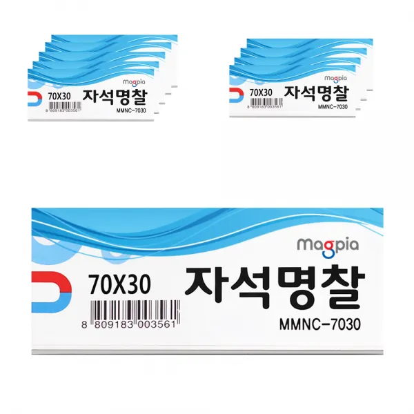 마그피아 자석명찰 70 x 30 mm, 혼합 색상, 10개입