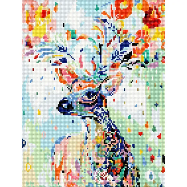 아트조이 DIY 보석십자수 캔버스형 30 x 40 cm, 행운꽃사슴 5, 1개