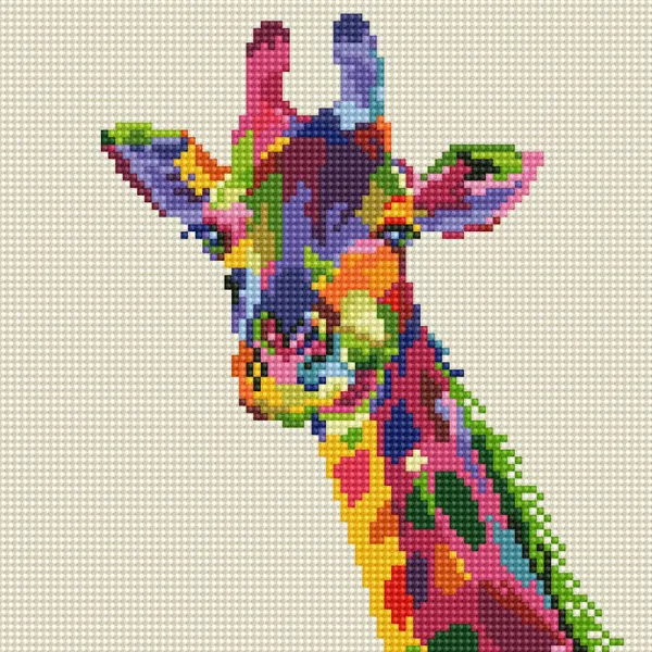아트조이 DIY 보석십자수 캔버스형 25 x 25 cm, 레인보우 기린, 1세트