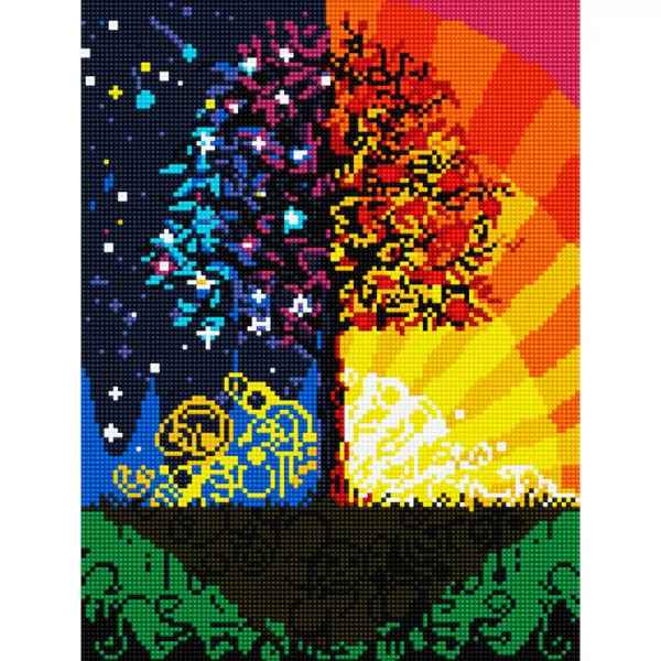 아트조이 DIY 보석십자수 캔버스형 30 x 40 cm, 축복의 나무, 1세트