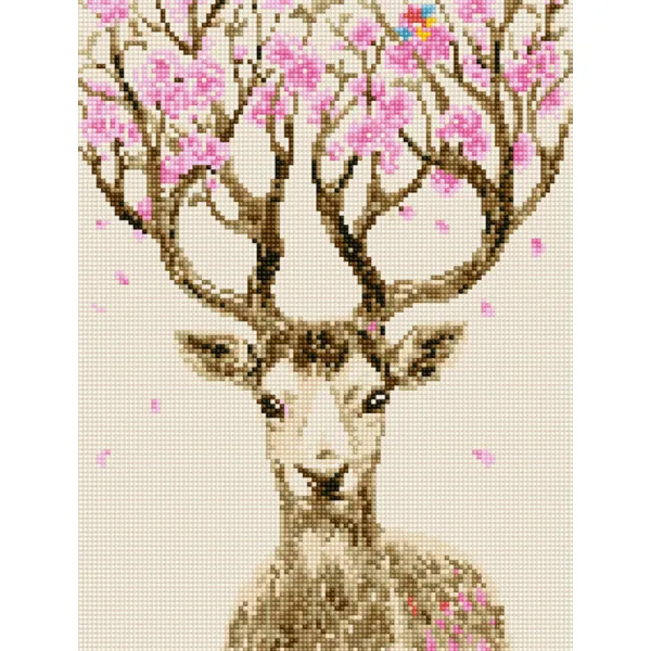 아트조이 DIY 보석십자수 캔버스형 30 x 40 cm, 행운꽃사슴 3, 1세트