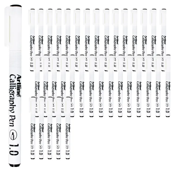 동기오피스 아트라인 캘리그라피펜 1.0mm 12p, 블랙, 3개입