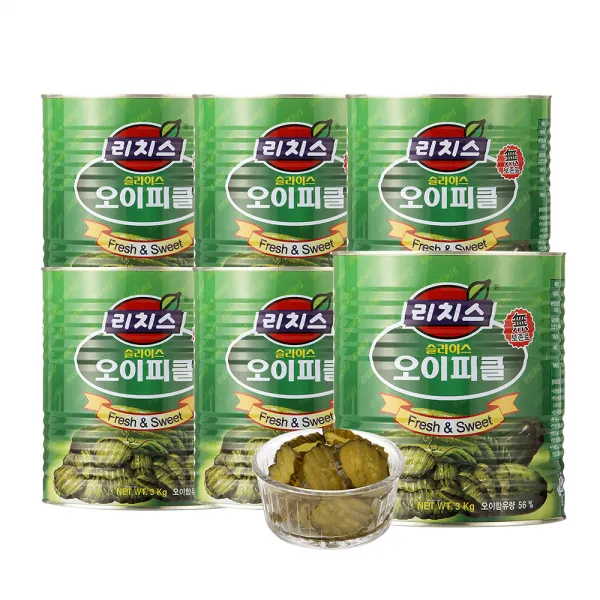 리치스 슬라이스 오이피클, 3kg, 6개입
