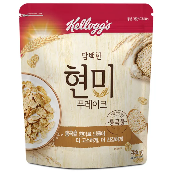 켈로그 담백한 현미 푸레이크 시리얼 550g 1개