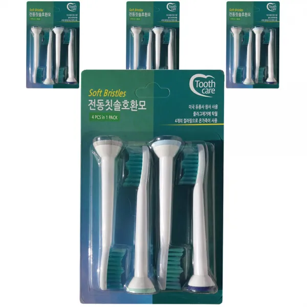 Toothcare 필립스 음파전동칫솔호환모 4p, 단일 상품, 4개입