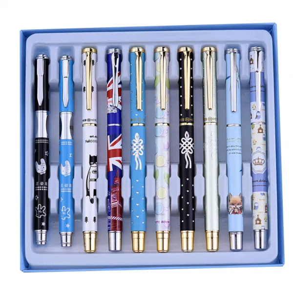 미니띠네 미니제이드 학생 선물용 눈동자 펜 만년필 10p 선물세트 A 0.38mm 혼합 색상