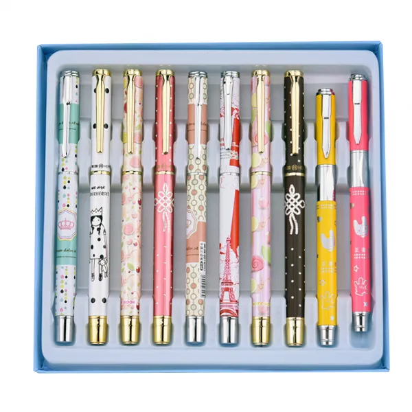 미니띠네 미니제이드 학생 선물용 눈동자 펜 만년필 10p 선물세트 B 0.38mm 혼합 색상