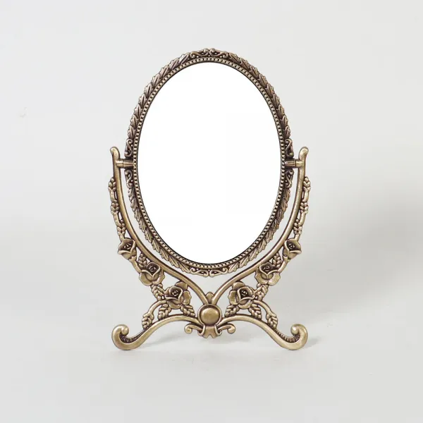 크레디스 엔틱메탈 로즈 이젤 화장대거울 스몰 신주