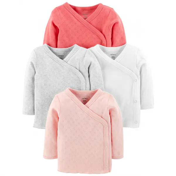 카터스 베이비 여아용 사이드스냅 티셔츠 4p