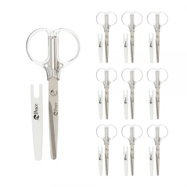 피스코리아 평화 캡투명가위 M 220 혼합 색상 10개입