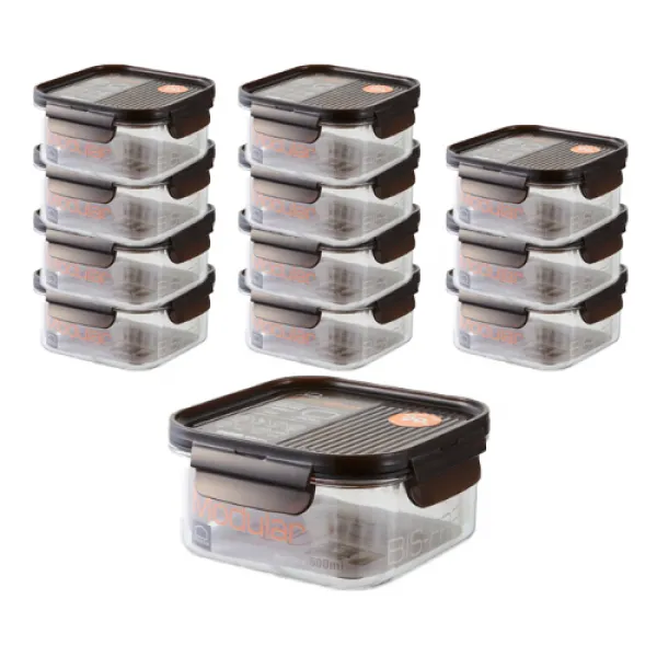 락앤락 비스프리모듈러 밀폐용기 정사각 600ml 12개입 단품