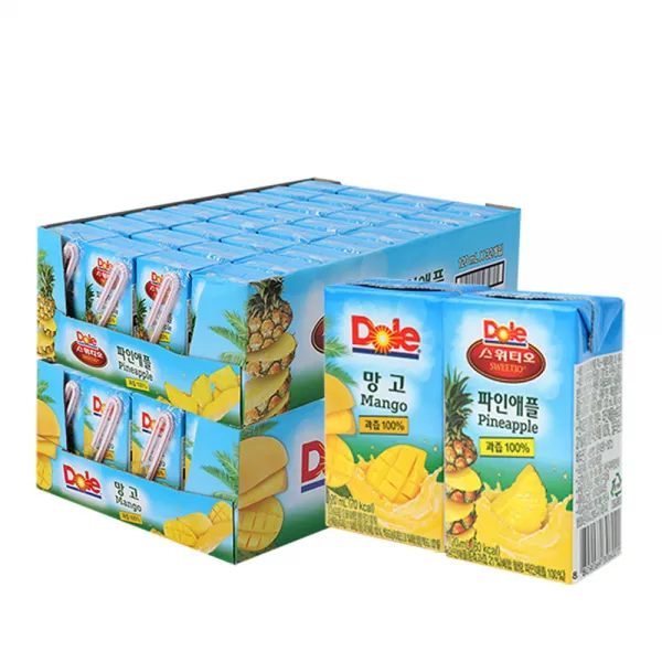 돌 스위티오 파인애플 주스 120ml x 32p + 과즙 주스 망고 120ml x 32p, 1세트