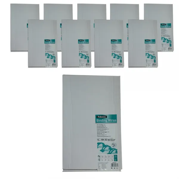 펠로우즈 제본용 와이어 링 100p X 10개 14mm 검정