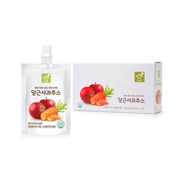 맑은농장 당근사과주스, 100ml, 10개