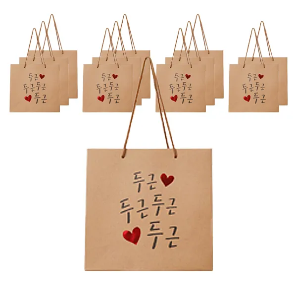 포포팬시 마음 크라프트 쇼핑백 12p, 두근두근