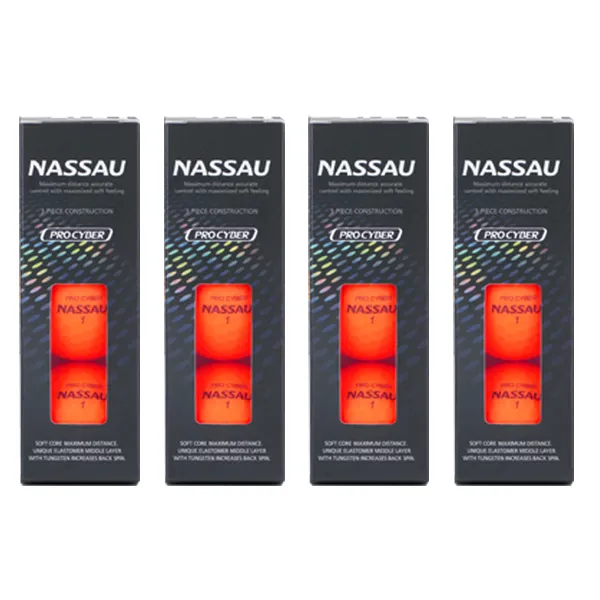 낫소 PROCYBER 컬러 무광 골프공 3피스 12p, 레드, 1개