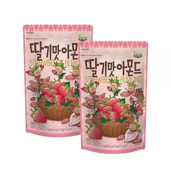 탐스팜 딸기맛아몬드, 210g, 2개입