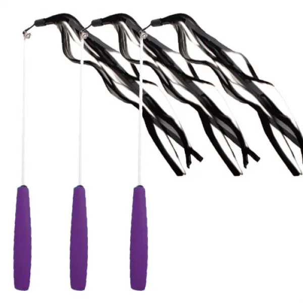 아이엠 고양이 파다닥 힐링 2단 낚시대 검정리본, Purple, 3개입