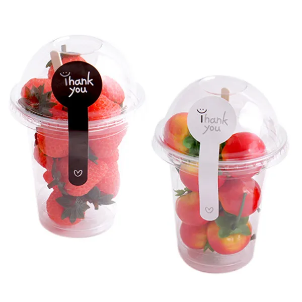 봄91 D 11 330ml 돔형 디저트컵 50p + 스마일땡큐롤리팝 스티커 50p + 포크 랜덤 발송 50p 1세트