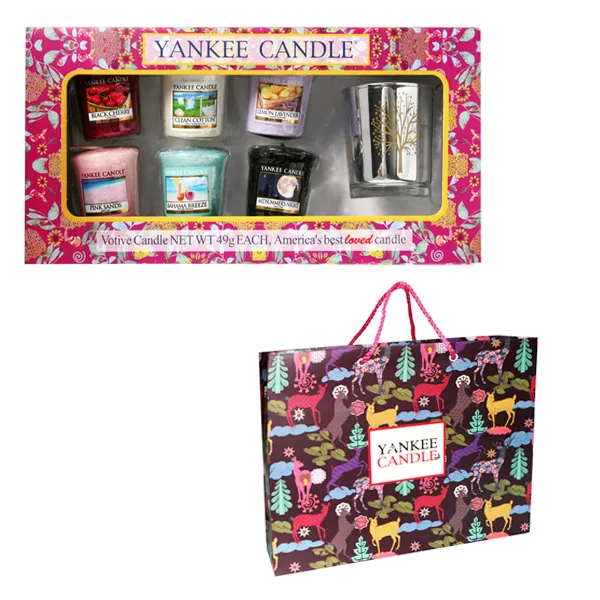 양키캔들 보티브6종 실버나무 골드홀더1 캔들선물세트 + 쇼핑백 블랙체리 클린코튼 레몬 라벤더 미드썸머 나잇 핑크샌드 바하마 브리츠
