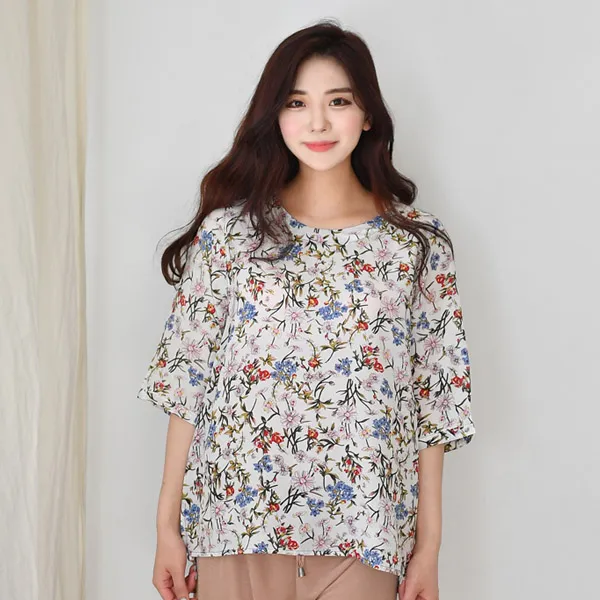 속옷미인 여성용 풍기인견 블루나 7부 블라우스 상의