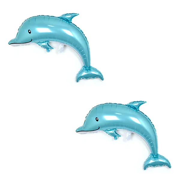 와우파티코리아 웃음 돌고래 은박풍선 민트블루 2개입