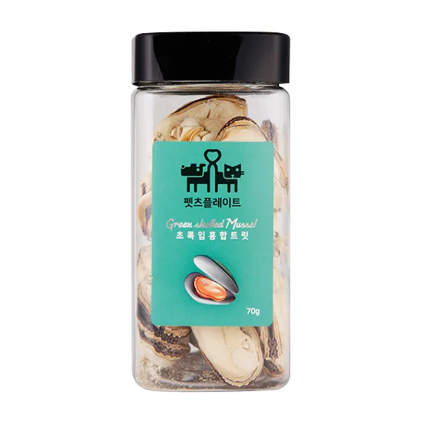 펫츠플레이트 강아지&고양이 동결건조간식 70g, 초록입홍합트릿, 1개