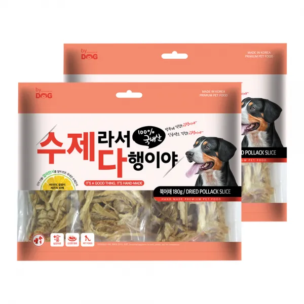 바이독 수제라서다행이야 강아지 간식, 북어채, 2개입
