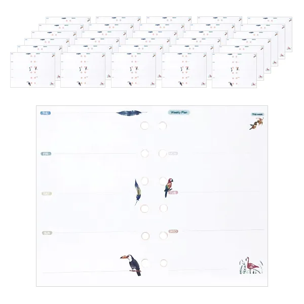 빅드림 꾸꾸까까 6공 다이어리 그림속지 주간계획 10p, 20매