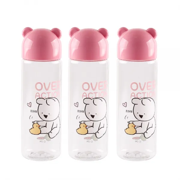 아이조움 오버액션토끼 캐릭터보틀 3p, 혼합 색상, 500ml