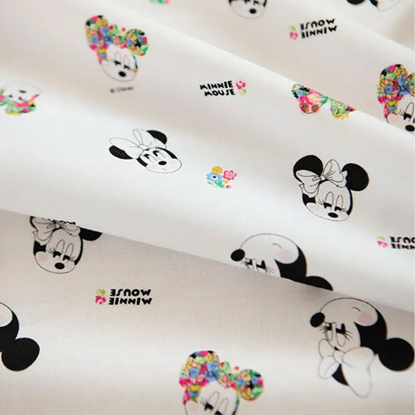 코튼빌 소프트코튼 디즈니 플로라 미니마우스 원단 혼합 색상