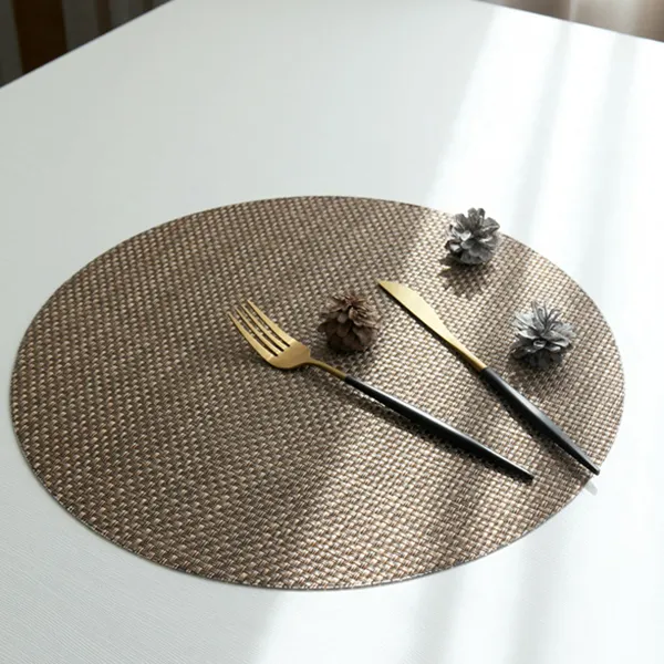 모리스벤암펠 멜로우스페이스 Green Pvc 테이블 식탁 매트 Tc J29 골드브라운 원형 38 X 38 Cm