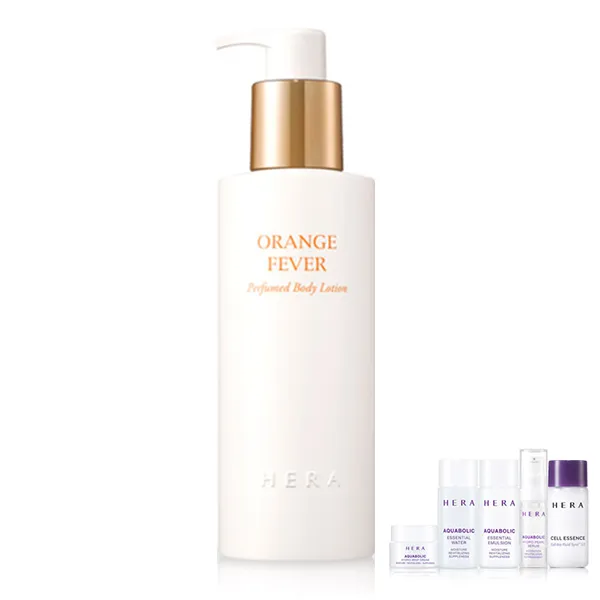 헤라 퍼퓸드 바디로션 오렌지 피버 250ml + 헤라 아쿠아볼릭심플 견본5종, 1세트