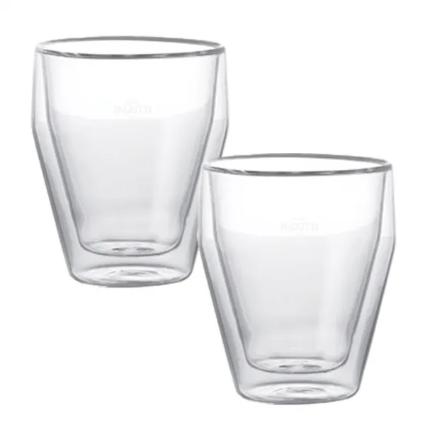 까사무띠 폴리고노 내열 이중유리컵 250ml 단일 색상 2개입