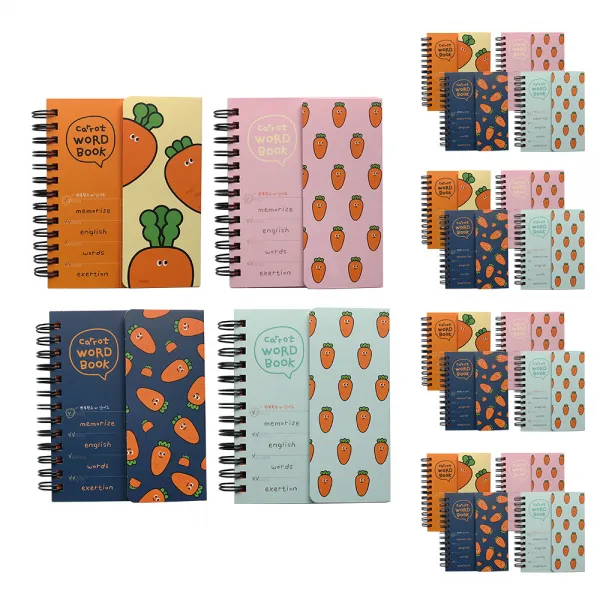 핑크풋 당근 가리개 단어장 Yellow 5p + Pink 5p + Navy 5p + Mint 5p 혼합 색상 1세트