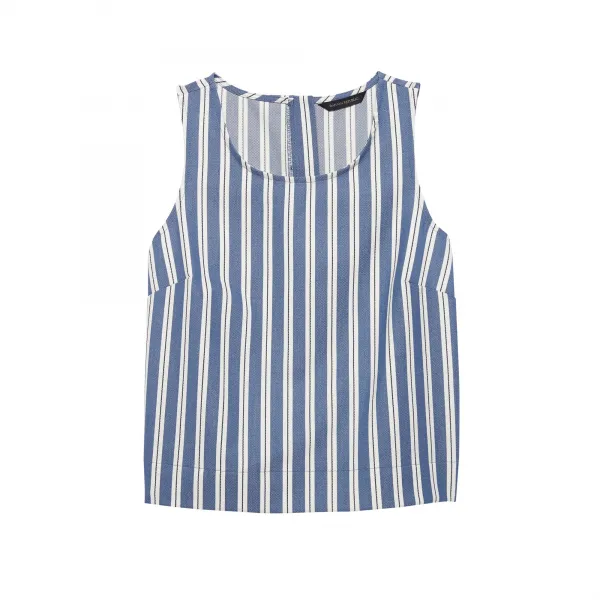 바나나리퍼블릭 여성용 쁘띠 스트라이프 버튼 백 탱크