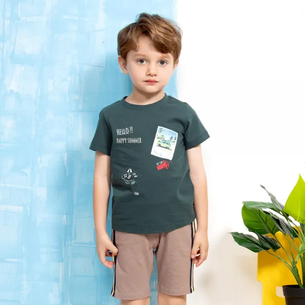 월튼키즈 남아용 헬로바캉스 상하 바지세트