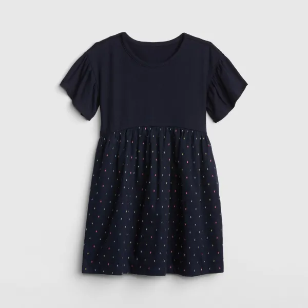갭 여아용 토들러 러플 믹스 패브릭 드레스